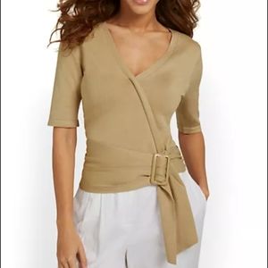 New York & Co Belted Wrap Sweater